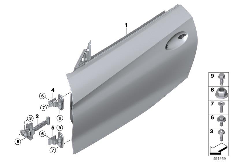 Diagram Front door-hinge/door brake for your 2007 BMW M6   