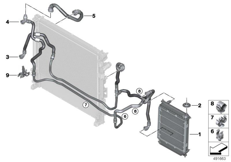Diagram remote radiator for your 2022 BMW 530i Sedan  