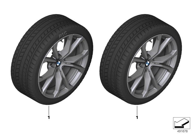 Diagram Winter wheel with tire V-spoke 776 - 17" for your 2020 BMW 330iX   