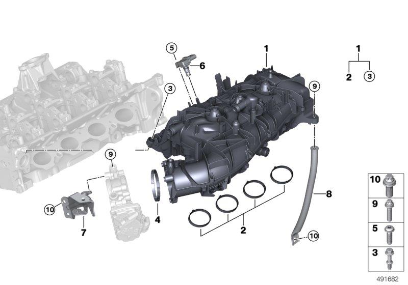 Diagram Intake manifold system for your 2022 BMW 330iX Sedan  