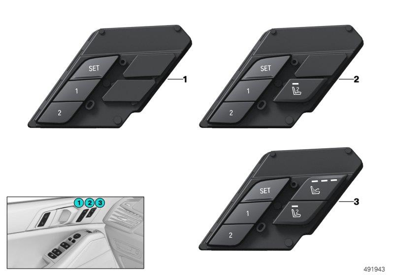 Diagram Ctrl.unit seat functions, driver"s side for your BMW