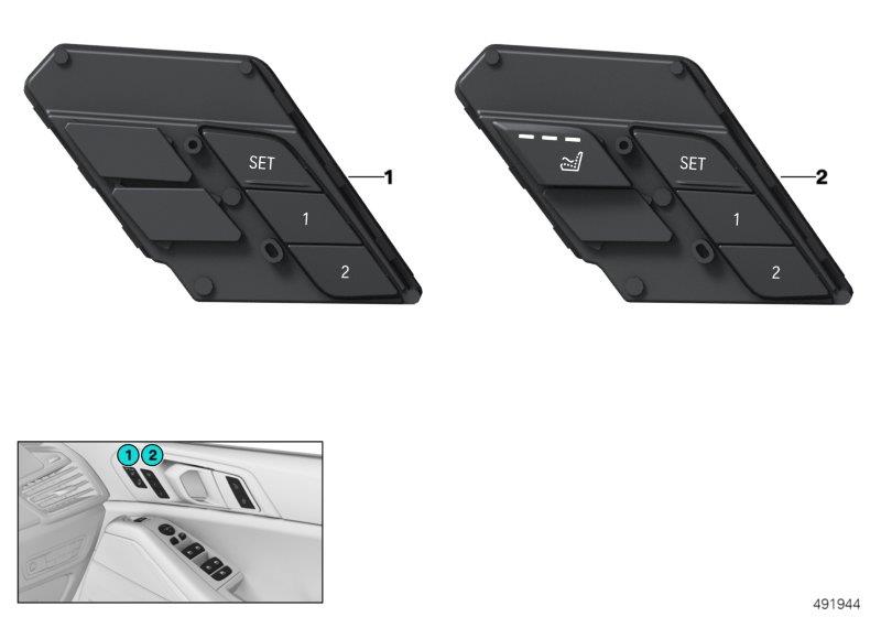 Diagram Ctrl.unit seat function, front passenger for your BMW