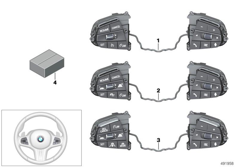 Diagram Switch for steering wheel M Sport for your BMW 530e  