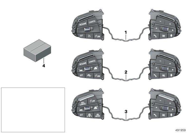 Diagram Switch for steering wheel M Sport for your BMW