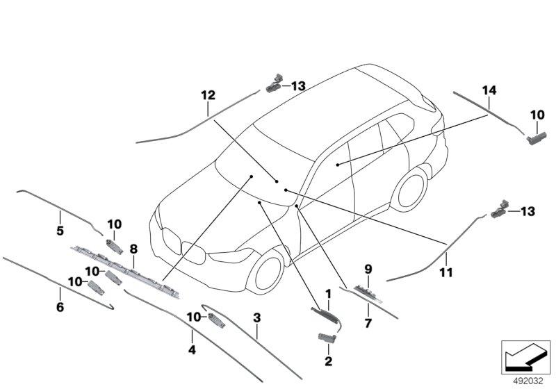 Diagram Fiber-optic conductor, vehicle interior for your BMW X5  