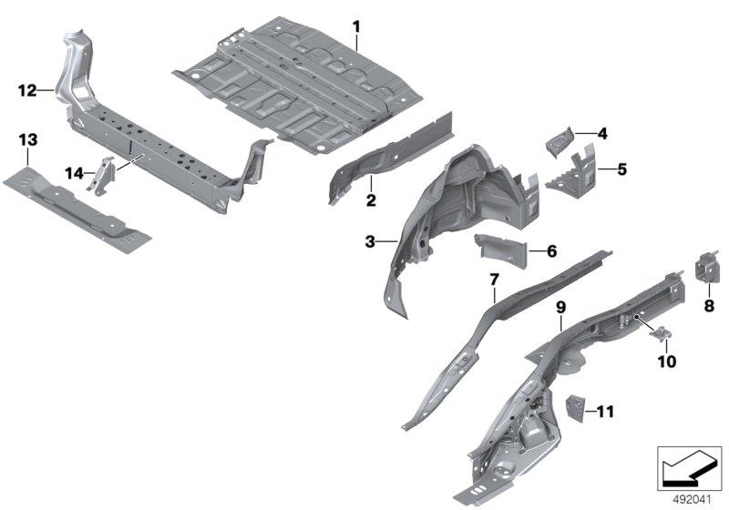 Diagram FLOOR PANEL TRUNK/WHEEL HOUSING REAR for your MINI