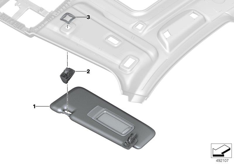 Diagram Sun visors for your BMW