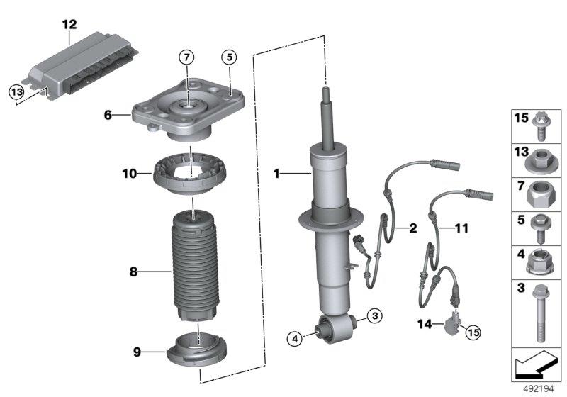 Diagram Spring strut rear / VDC for your 2015 BMW M6   