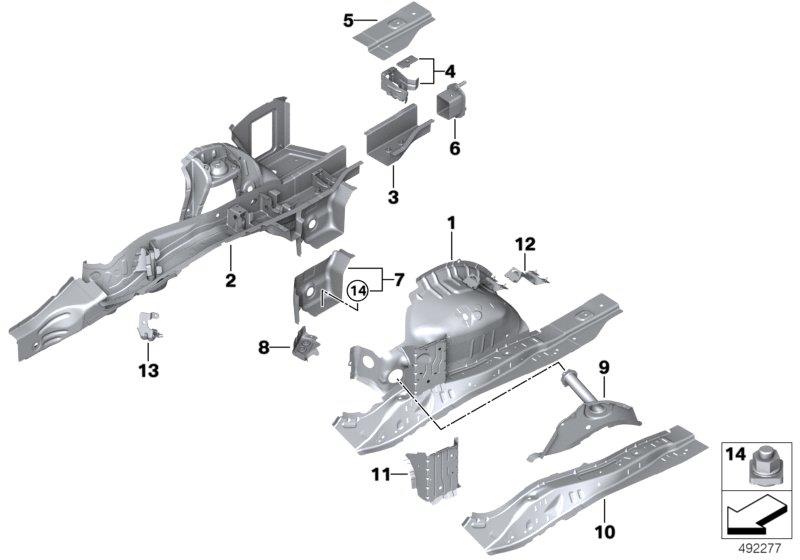 Diagram Rear wheelhouse/floor parts for your 2007 BMW M6   