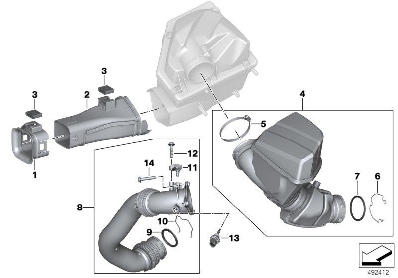 Diagram Air duct for your 2022 BMW Z4 Convertible 30i 