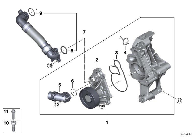 Diagram Cooling system-coolant pump for your 2022 BMW X2   