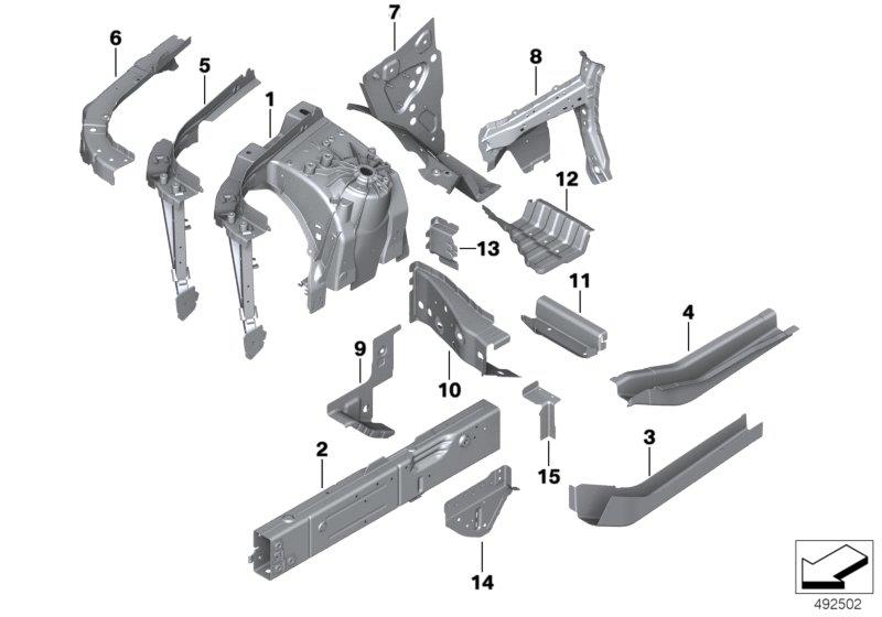 Diagram Wheelhouse/engine support for your BMW