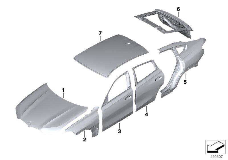 Diagram Outer panels for your 1988 BMW M6   