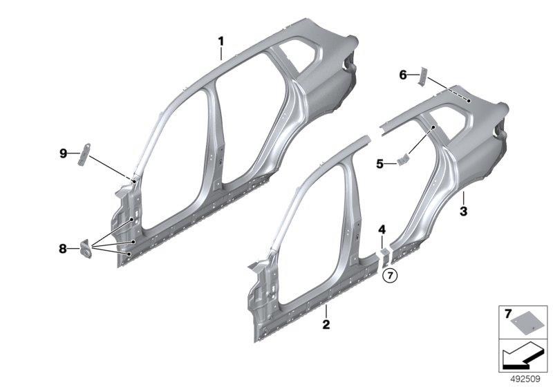 Diagram Body-side frame for your BMW