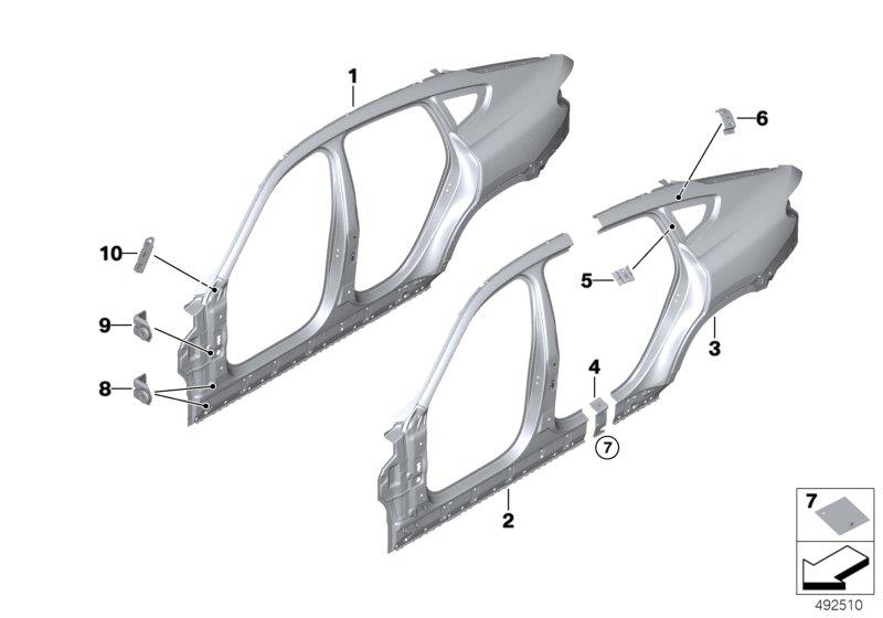 Le diagramme Cadre latéral pour votre BMW