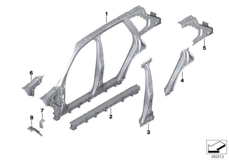 Diagram Side frame section, center for your 2015 BMW M6   