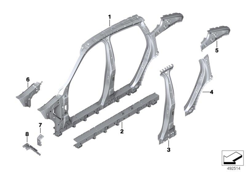 Diagram Side frame section, center for your 2015 BMW M6   