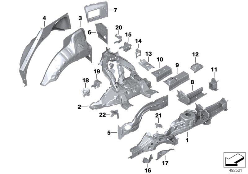 Diagram Rear wheelhouse/floor parts for your 2015 BMW M235iX   