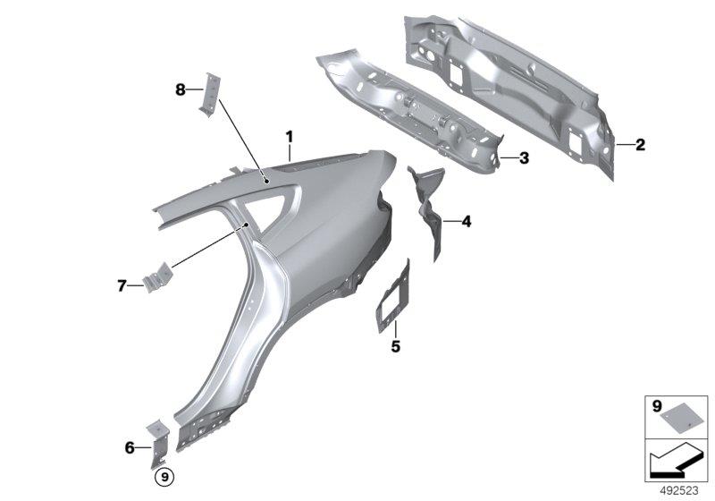 Le diagramme Revetement d"aile arriere pour votre BMW