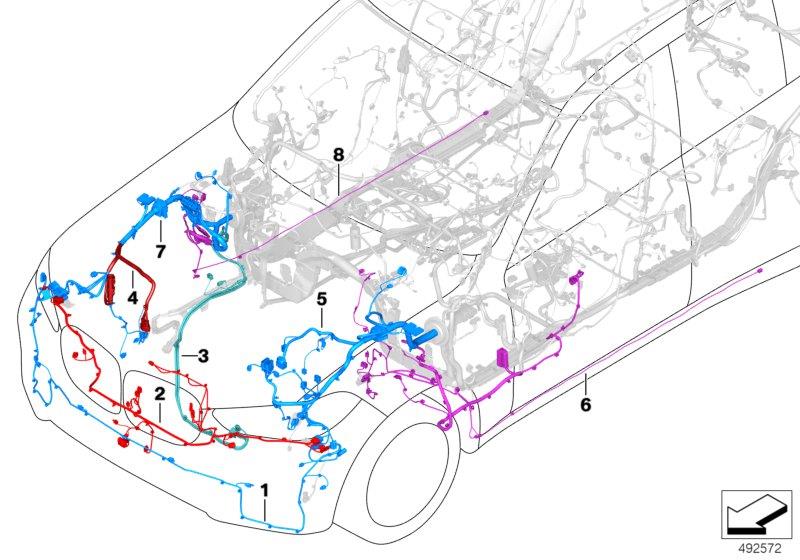 Diagram Rep.cable f.main wiring harness - front for your BMW