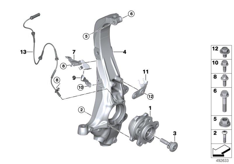 Diagram Carrier / wheel bearing, front for your BMW