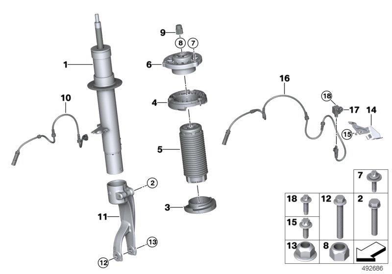 Diagram Spring strut front VDM/mounted parts for your BMW