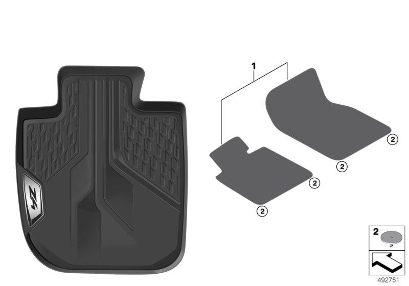 Diagram Floor mats, all-weather for your 2020 BMW 745eX   