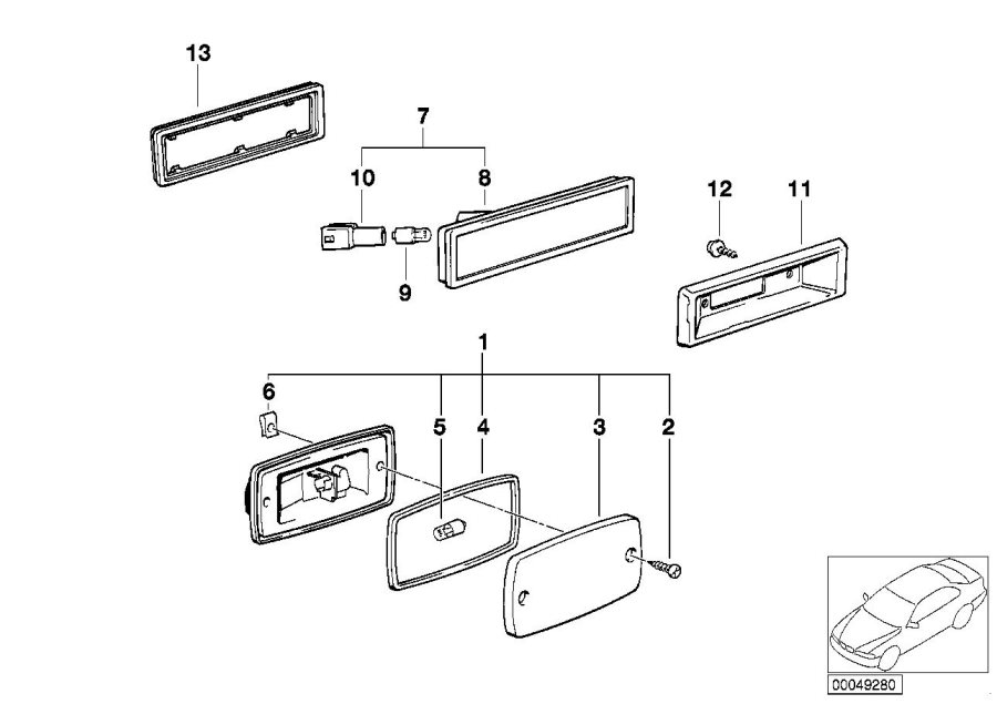 Diagram Side marker light for your BMW