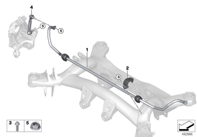 Diagram Stabilizer, rear for your BMW X2  