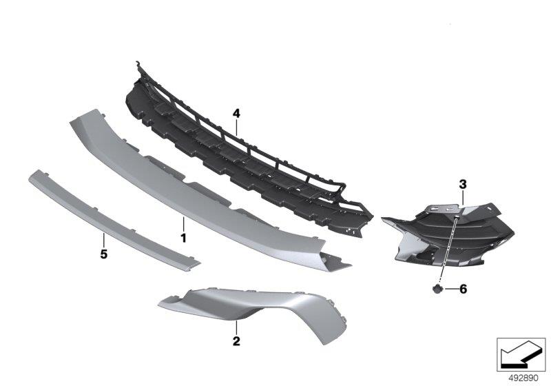 Diagram Trim, decor elements, front for your BMW