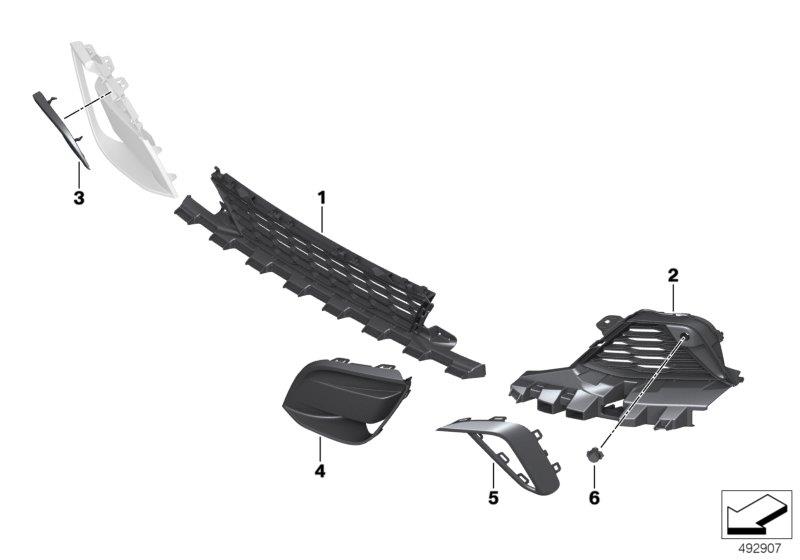 Diagram M trim decor elements, front for your 2015 BMW M6   