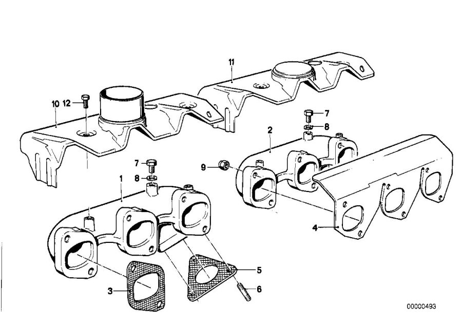 Diagram Exhaust manifold for your 1982 BMW 733i   