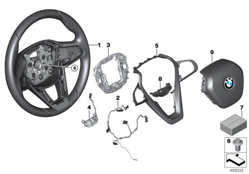 Diagram Airbag sports steering wheel multifunct. for your BMW