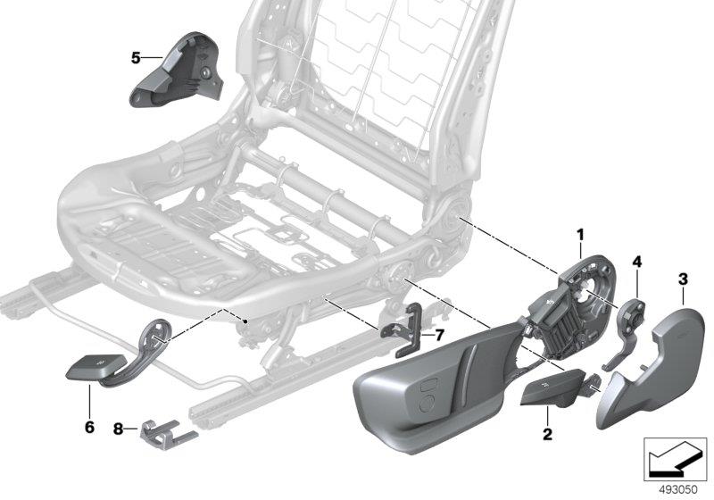 Diagram Seat front seat coverings for your 2009 BMW M6   