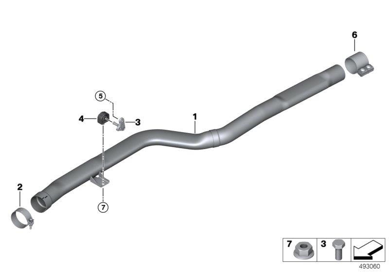 Diagram Catalytic converter/front silencer for your BMW