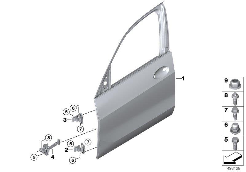 Diagram Front door-hinge/door brake for your BMW 540iX  