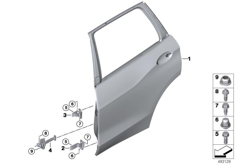 Diagram Rear door - hinge/door brake for your 2007 BMW M6   