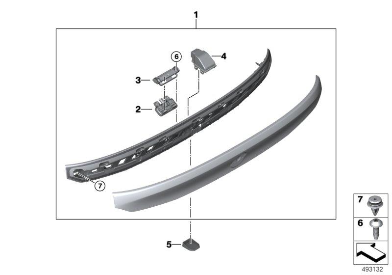 Diagram Trunk lid, mounting parts for your BMW