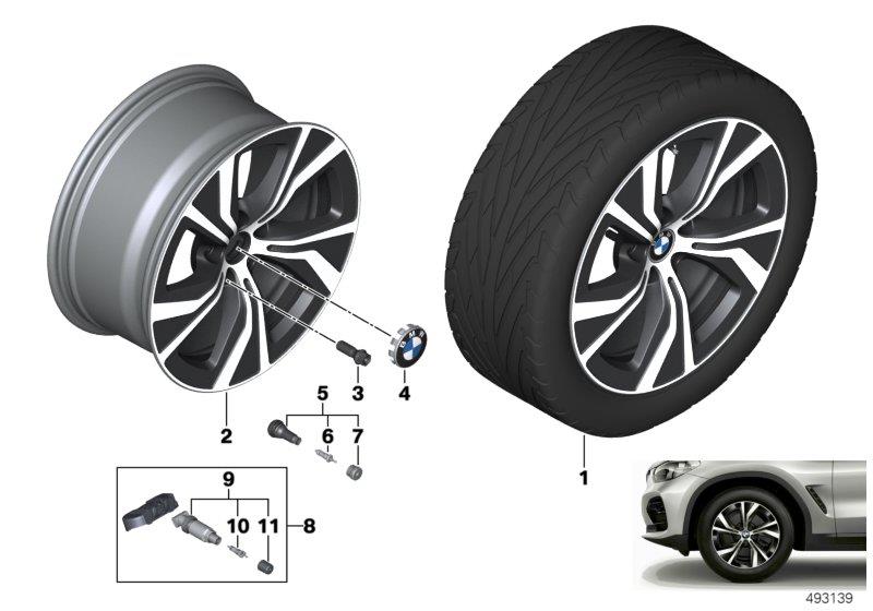Diagram BMW LA wheel turbine styling 689 - 18" for your BMW X5  