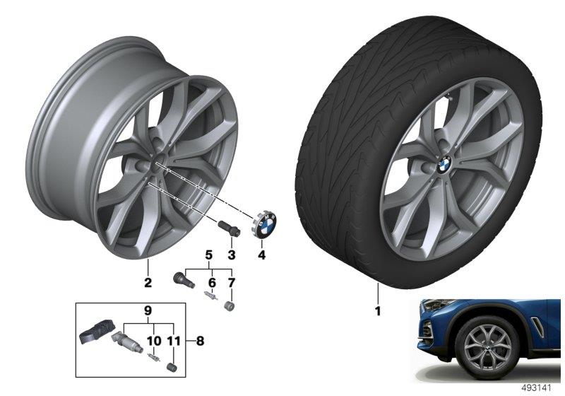 Diagram BMW LA wheel V-spoke 735 - 19" for your BMW X5  