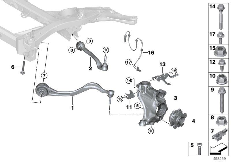 Diagram Frnt axle support,wishbone/tension strut for your 2020 BMW 440i   