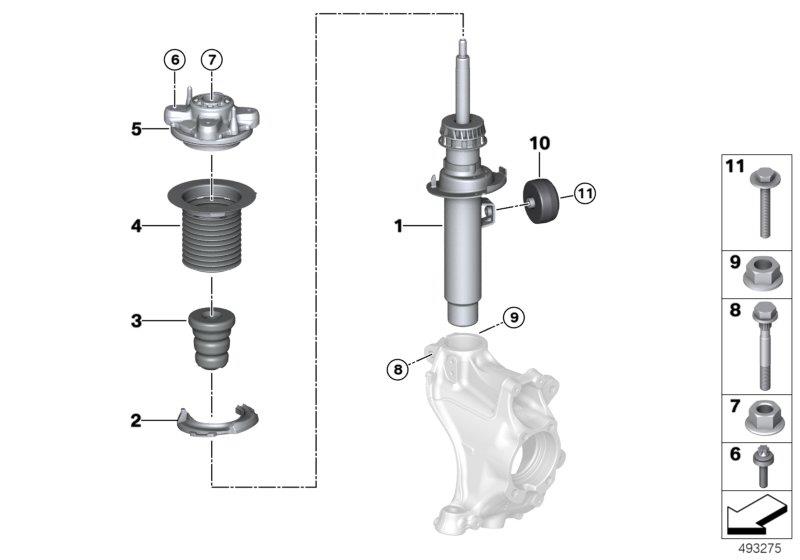 Diagram Spring strut, front for your 2016 BMW X6   