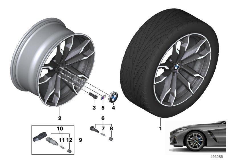 Diagram BMW LA wheel double spoke 800M - 19" for your BMW