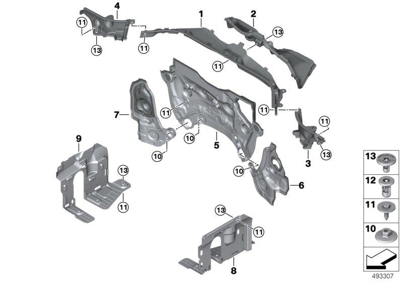 Diagram Mounting parts, engine compartment for your 2010 BMW M6   