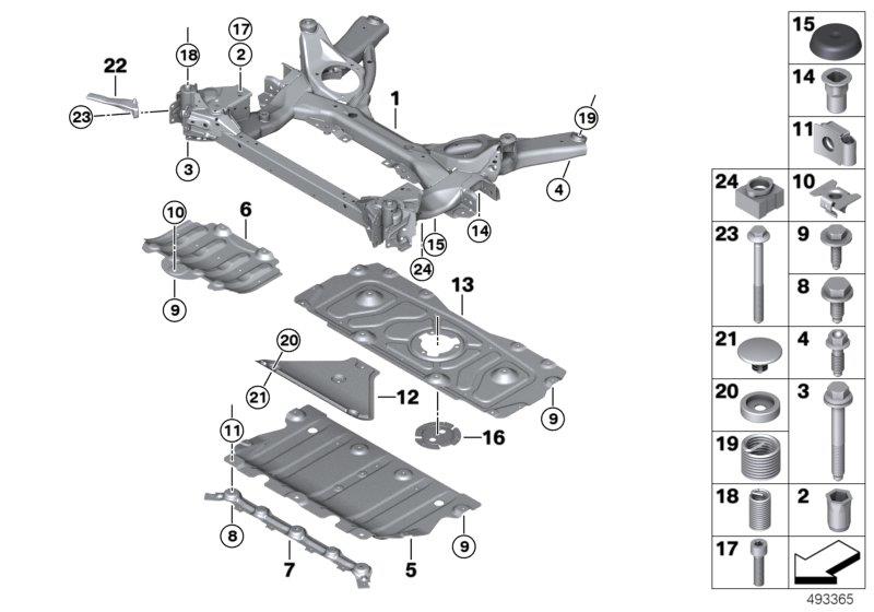 Diagram Front axle support for your 2014 BMW 535d   