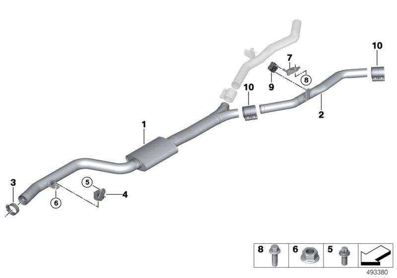 Diagram Catalytic converter/front silencer for your BMW