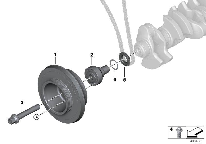 Diagram Belt Drive-Vibration Damper for your 2016 BMW 328d   