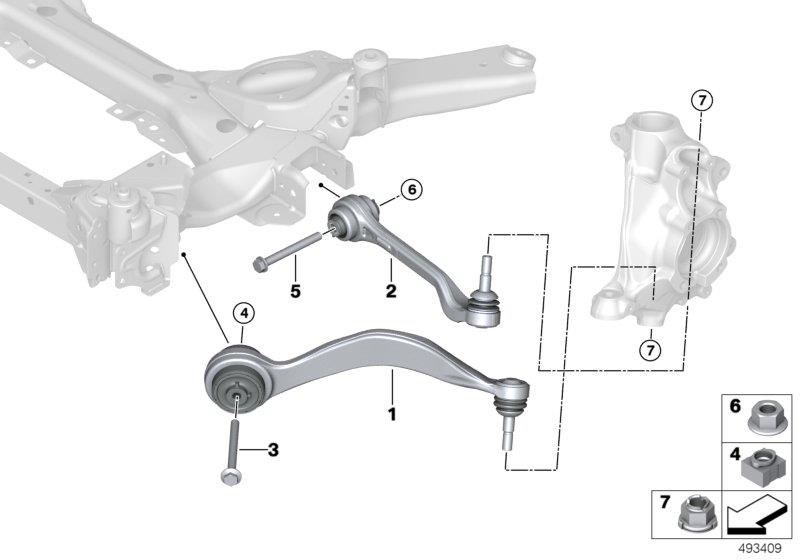 Diagram Front axle wishbone / tension strut AWD for your 2014 BMW 535d   