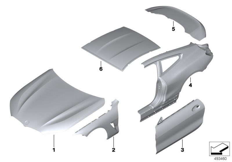 Diagram Outer panels for your 1988 BMW M6   