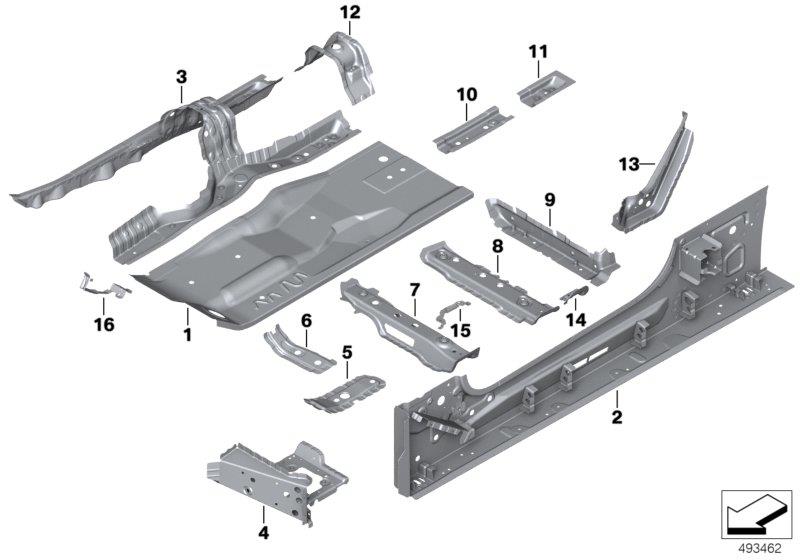 Diagram Floorpan assembly for your 2009 BMW M6   